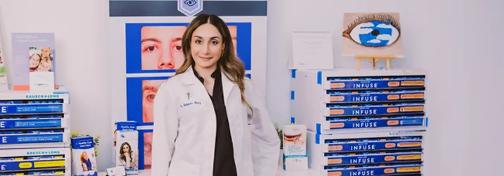 Dr. Balvinder Bharj with a contacts display